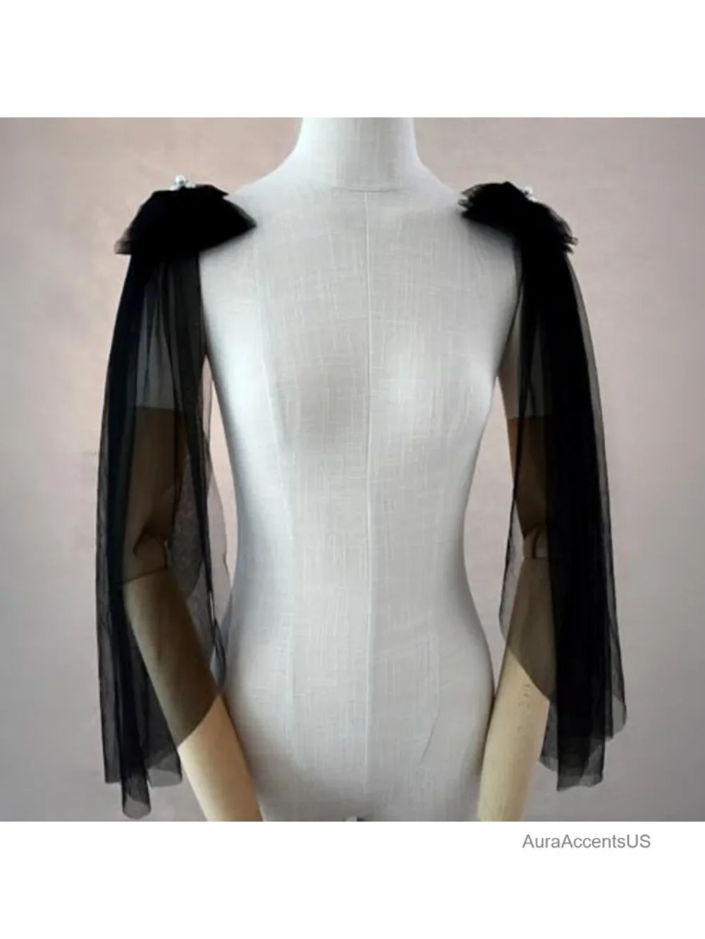 Tulle Pearl Double Shoulder Shawl Bridal Wrap Wedding Accessory